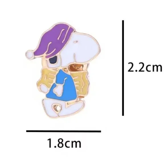 Snoopy 7 Piece Enamel Pin Set Cute Peanuts Cartoon Collectibles - Picture 3 of 8